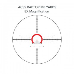 Visor Primary Arms 1-8x24 PLX FFP disponible en retícula Griffin MIL M8, Raptor M8 Meter 5.56/.308 o Raptor M8 Yard 5.56 / .308